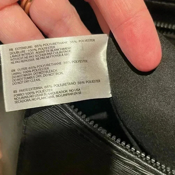 Loume structured tote bag crossbody zip closure easy clean black - Picture 9 of 12